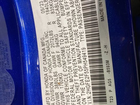 Certified 2023 Honda Civic Sport image 18