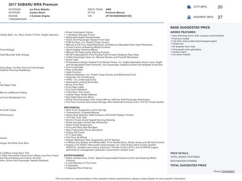 Used 2017 Subaru WRX Premium image 2