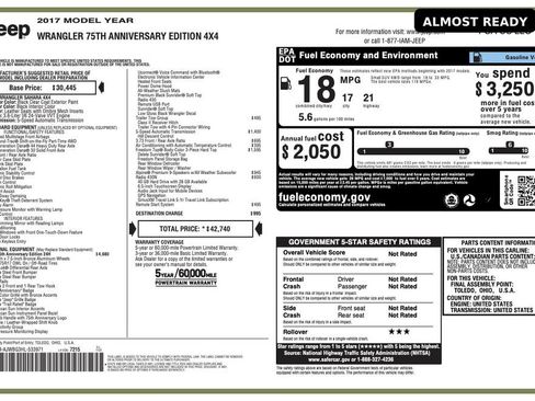 Used 2017 Jeep Wrangler 75th Anniversary image 2