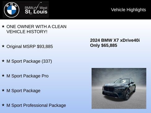 Used 2024 BMW X7 xDrive40i w/ M Sport Package AWD/4WD image 8