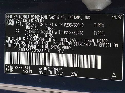 Certified 2021 Toyota Sienna Platinum AWD/4WD image 32