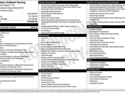 Used 2021 Subaru Outback Touring w/ Popular Package #2 image 44
