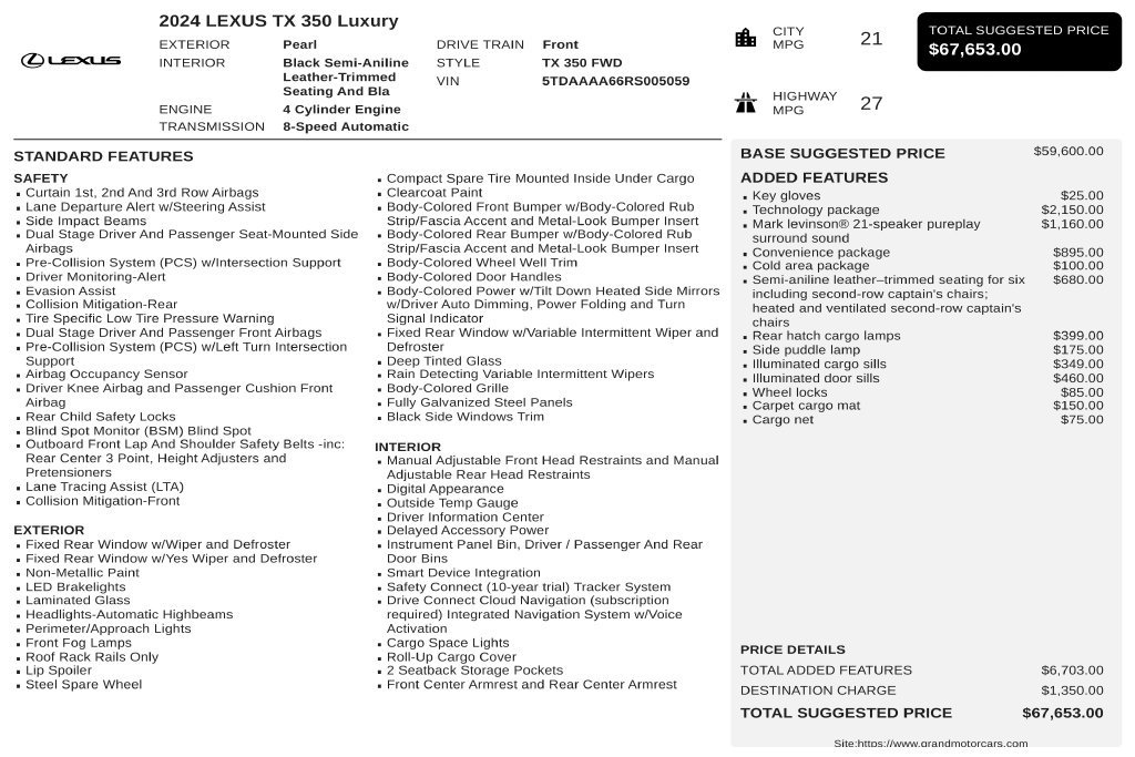 Used 2024 Lexus TX 350 FWD w/ Technology Package image 3