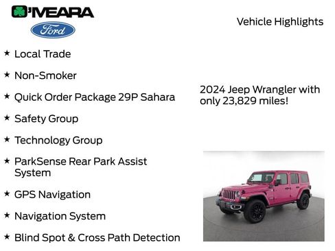 Used 2024 Jeep Wrangler Unlimited Sahara w/ Technology Group AWD/4WD image 8
