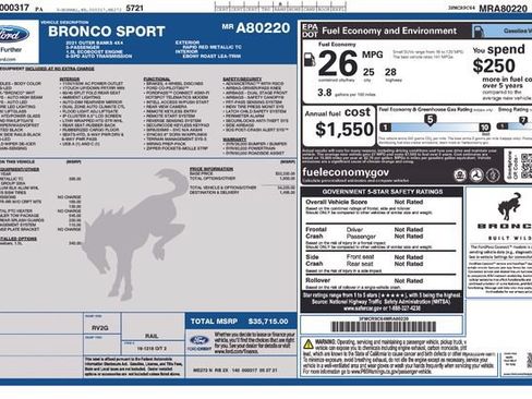 Used 2021 Ford Bronco Sport Outer Banks AWD/4WD image 6