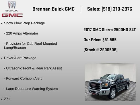 Certified 2017 GMC Sierra 2500 SLT w/ Driver Alert Package AWD/4WD image 6