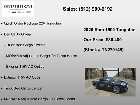 New 2026 RAM 1500 Tungsten w/ Bed Utility Group AWD/4WD image 6