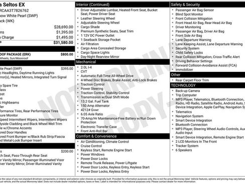 Used 2026 Kia Seltos EX w/ EX Sunroof Package AWD/4WD image 11