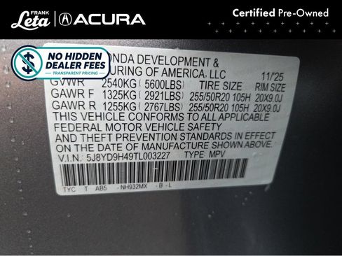 Certified 2026 Acura MDX FWD w/ Technology Package image 28