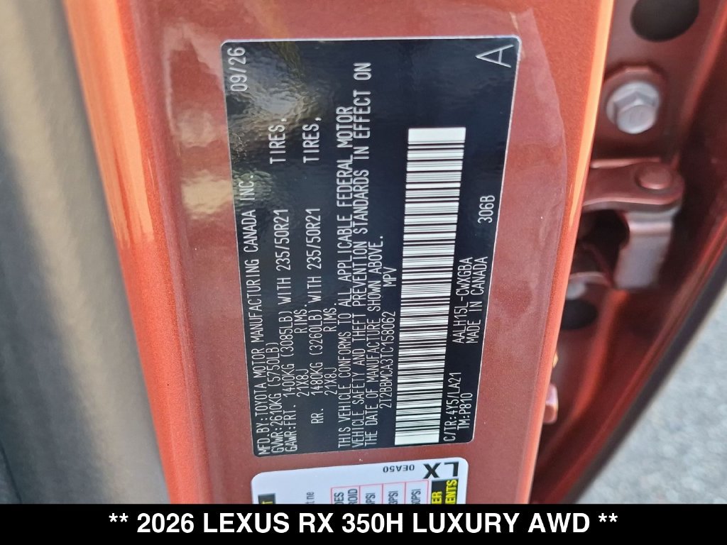 New 2026 Lexus RX 350 AWD/4WD image 18