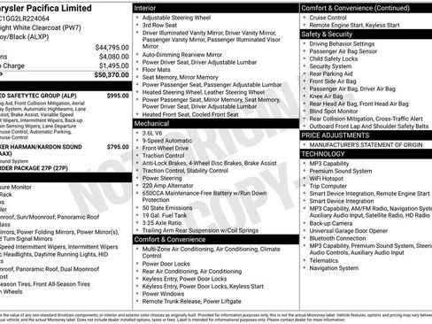 Used 2020 Chrysler Pacifica Limited w/ Advanced Safetytec Group FWD image 9
