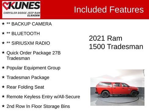 Used 2021 RAM 1500 Tradesman w/ Popular Equipment Group RWD image 2