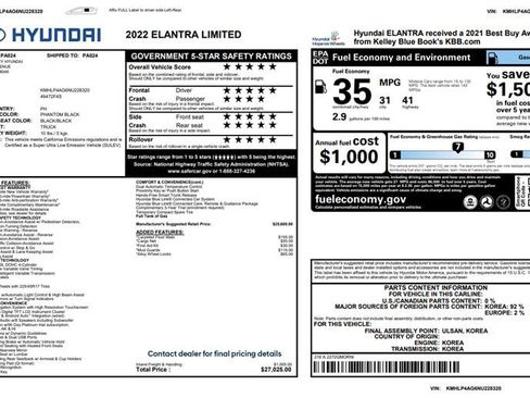 Used 2022 Hyundai Elantra Limited image 3