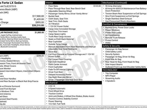 Used 2018 Kia Forte LX w/ LX Popular Package FWD image 1