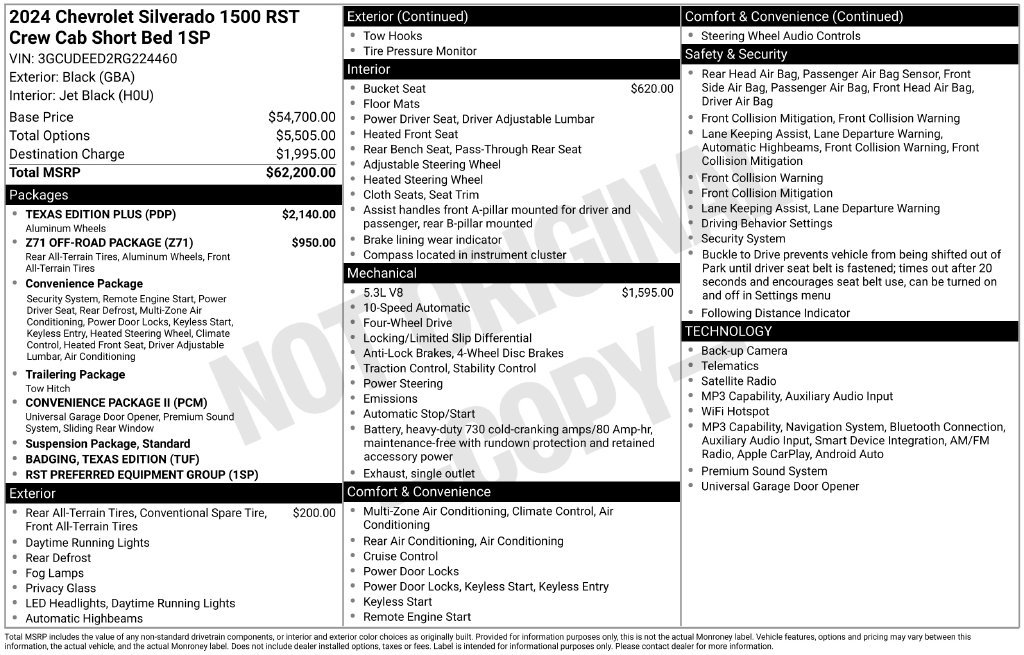 Used 2024 Chevrolet Silverado 1500 RST w/ Texas Edition Plus AWD/4WD image 4