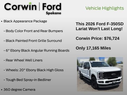 Certified 2026 Ford F350 Lariat w/ Black Appearance Package AWD/4WD image 7