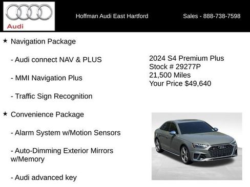 Used 2024 Audi S4 Premium Plus w/ Premium Plus Package AWD/4WD image 6
