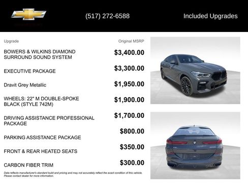 Used 2021 BMW X6 M50i w/ Executive Package AWD/4WD image 5