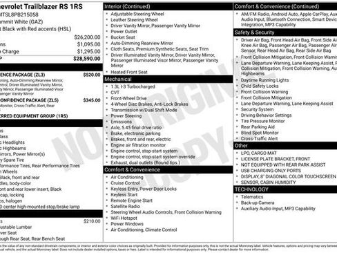 Certified 2023 Chevrolet TrailBlazer RS w/ Convenience Package image 33