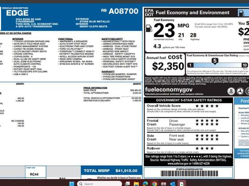 Certified 2024 Ford Edge SE w/ Black Appearance Package AWD/4WD image 5