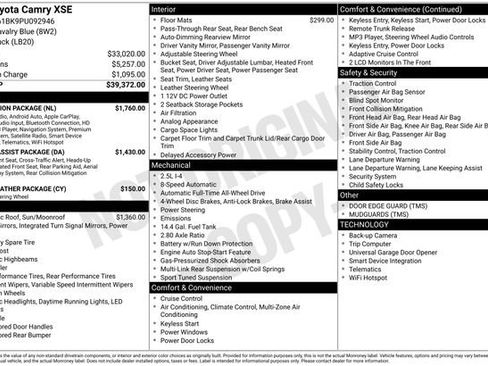 Used 2023 Toyota Camry XSE w/ Navigation Package image 37