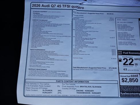 New 2026 Audi Q7 2.0T Premium Plus image 43