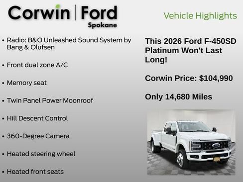 Certified 2026 Ford F450 Platinum w/ FX4 Off-Road Package AWD/4WD image 12