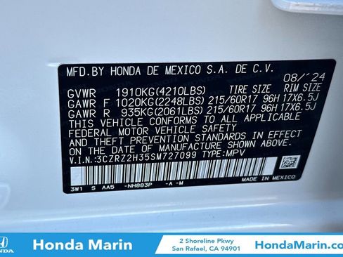 Certified 2025 Honda HR-V LX image 36