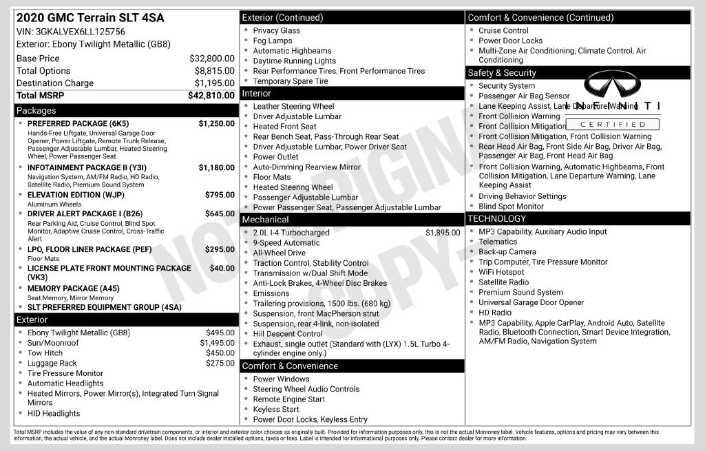 Used 2020 GMC Terrain SLT w/ Preferred Package AWD/4WD image 1