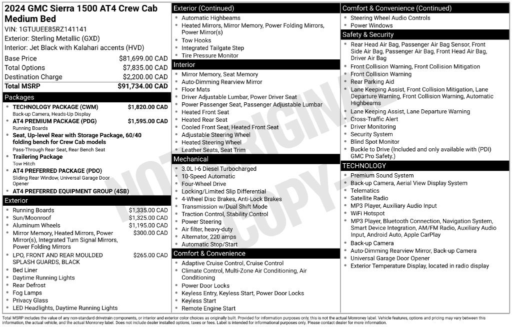 Used 2024 GMC Sierra 1500 AT4 w/ Technology Package AWD/4WD image 17