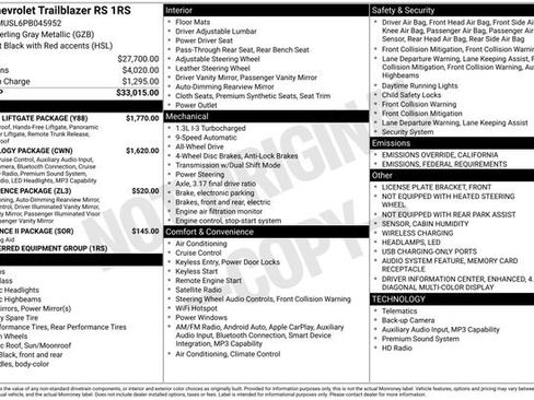 Certified 2023 Chevrolet TrailBlazer RS w/ Sun and Liftgate Package image 7