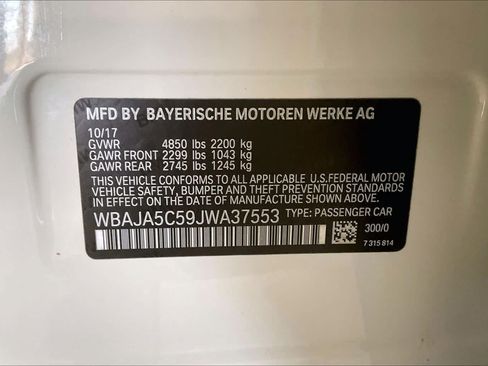 Used 2018 BMW 530i RWD image 32