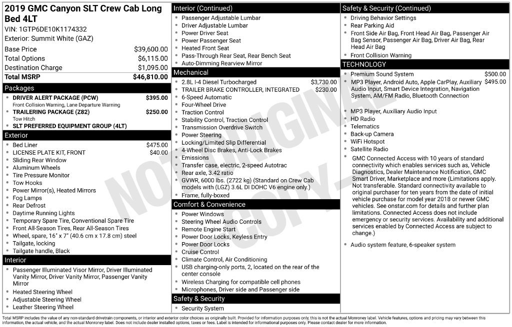 Used 2019 GMC Canyon SLT w/ Driver Alert Package AWD/4WD image 24