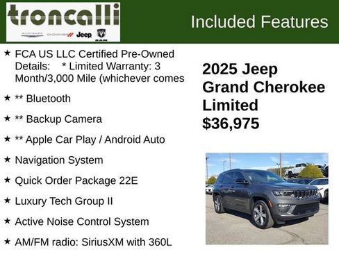 Certified 2025 Jeep Grand Cherokee Limited w/ Luxury Tech Group II image 5