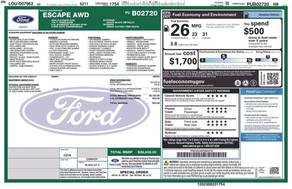 Used 2023 Ford Escape Platinum AWD/4WD image 33