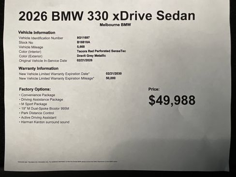 Used 2026 BMW 330i xDrive Sedan w/ M Sport Package AWD/4WD image 35