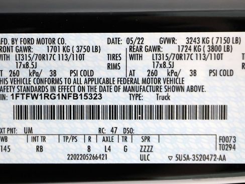 Used 2022 Ford F150 Raptor w/ Equipment Group 801A High AWD/4WD image 69