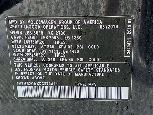 Used 2019 Volkswagen Atlas SEL AWD/4WD image 8