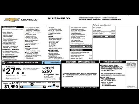 Used 2025 Chevrolet Equinox RS FWD image 3