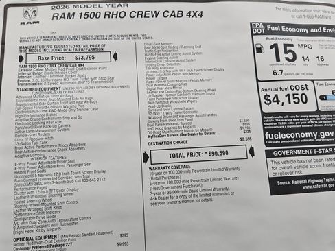 New 2026 RAM 1500 RHO w/ RHO Level 1 Equipment Group AWD/4WD image 18