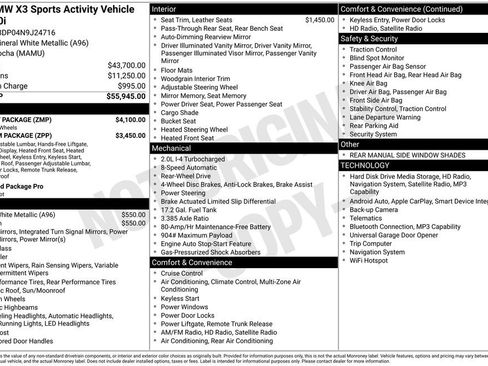 Used 2022 BMW X3 sDrive30i w/ M Sport Package RWD image 2