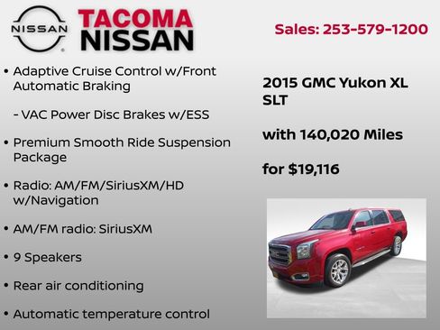 Used 2015 GMC Yukon XL SLT w/ Open Road Package AWD/4WD image 11