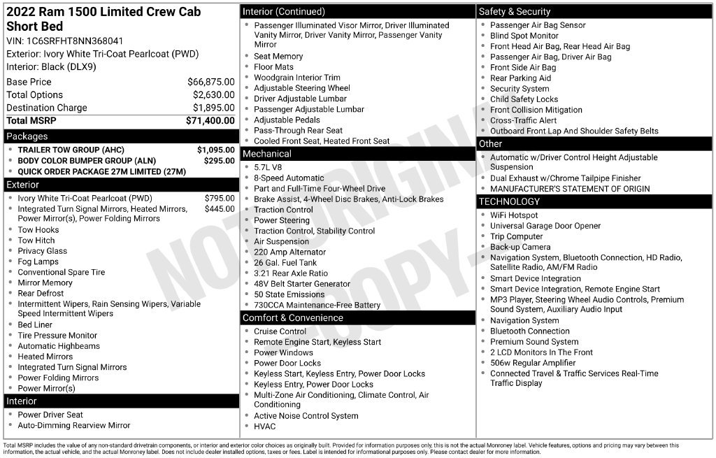 Used 2022 RAM 1500 Limited w/ Trailer Tow Group AWD/4WD image 4