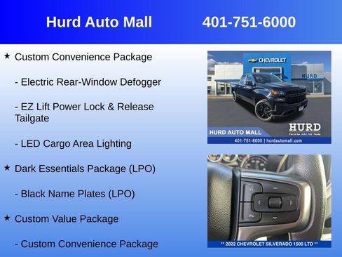 Certified 2022 Chevrolet Silverado 1500 Custom w/ LPO, Blackout Package image 24