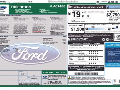 Used 2018 Ford Expedition Limited w/ Equipment Group 302A AWD/4WD image 5
