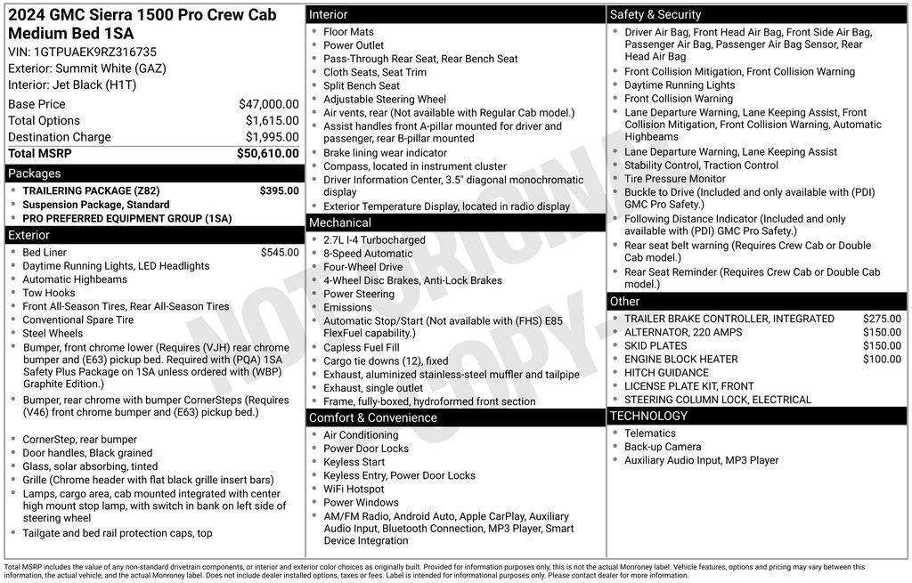 Used 2024 GMC Sierra 1500 Pro w/ Trailering Package AWD/4WD image 26