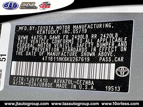 Used 2019 Toyota Camry LE FWD image 19