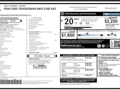 Used 2017 RAM 1500 Tradesman w/ Popular Equipment Group RWD image 2