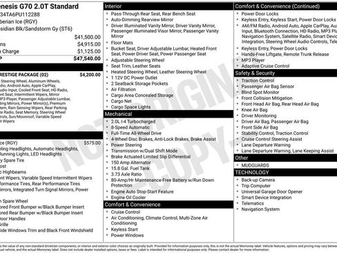 Used 2023 Genesis G70 2.0T w/ Sport Prestige Package image 38