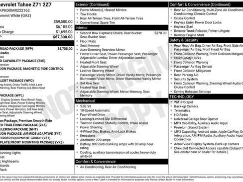 Used 2021 Chevrolet Tahoe Z71 w/ Z71 Off-Road Package AWD/4WD image 4